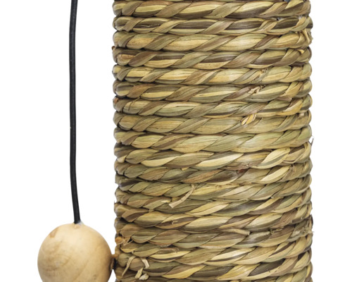 Karlie Brigitte houten krabpaal, zeegras met speeltjes, 30 x 44 x 44 cm, beige