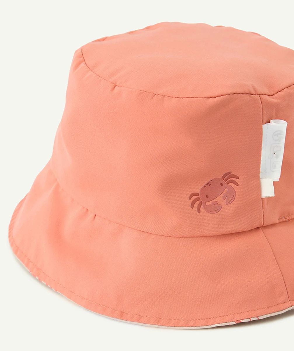 LITTLE DUTCHchapeau réversible bébé garçon orange et beige avec imprimé