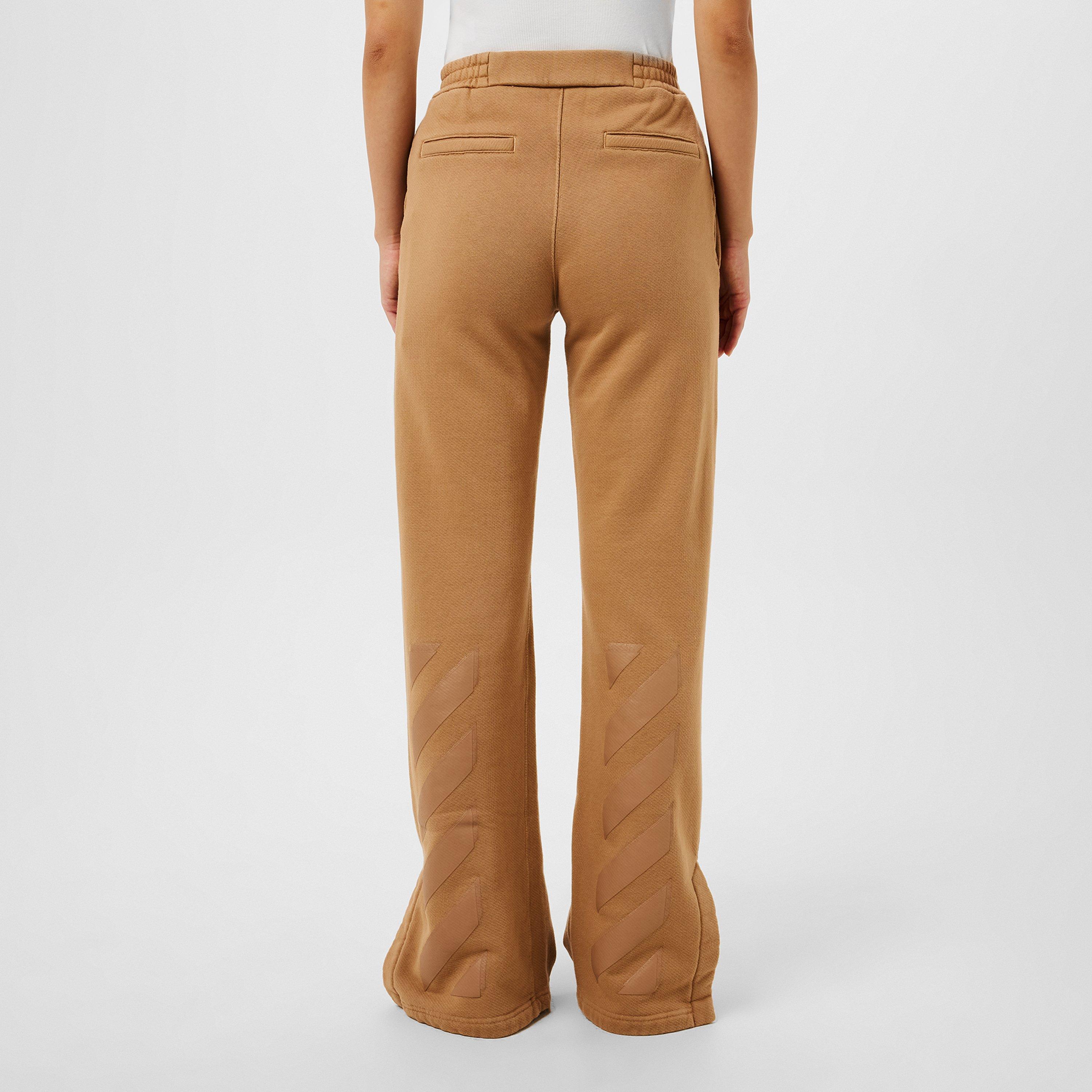 Off White Diagonal Taper Jogging Bottoms