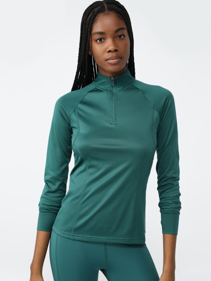 Camiseta esportiva de gola alta - Verde Pato
