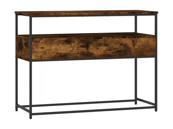 Table console chêne fumé 100x40x75 cm bois d'ingénierie