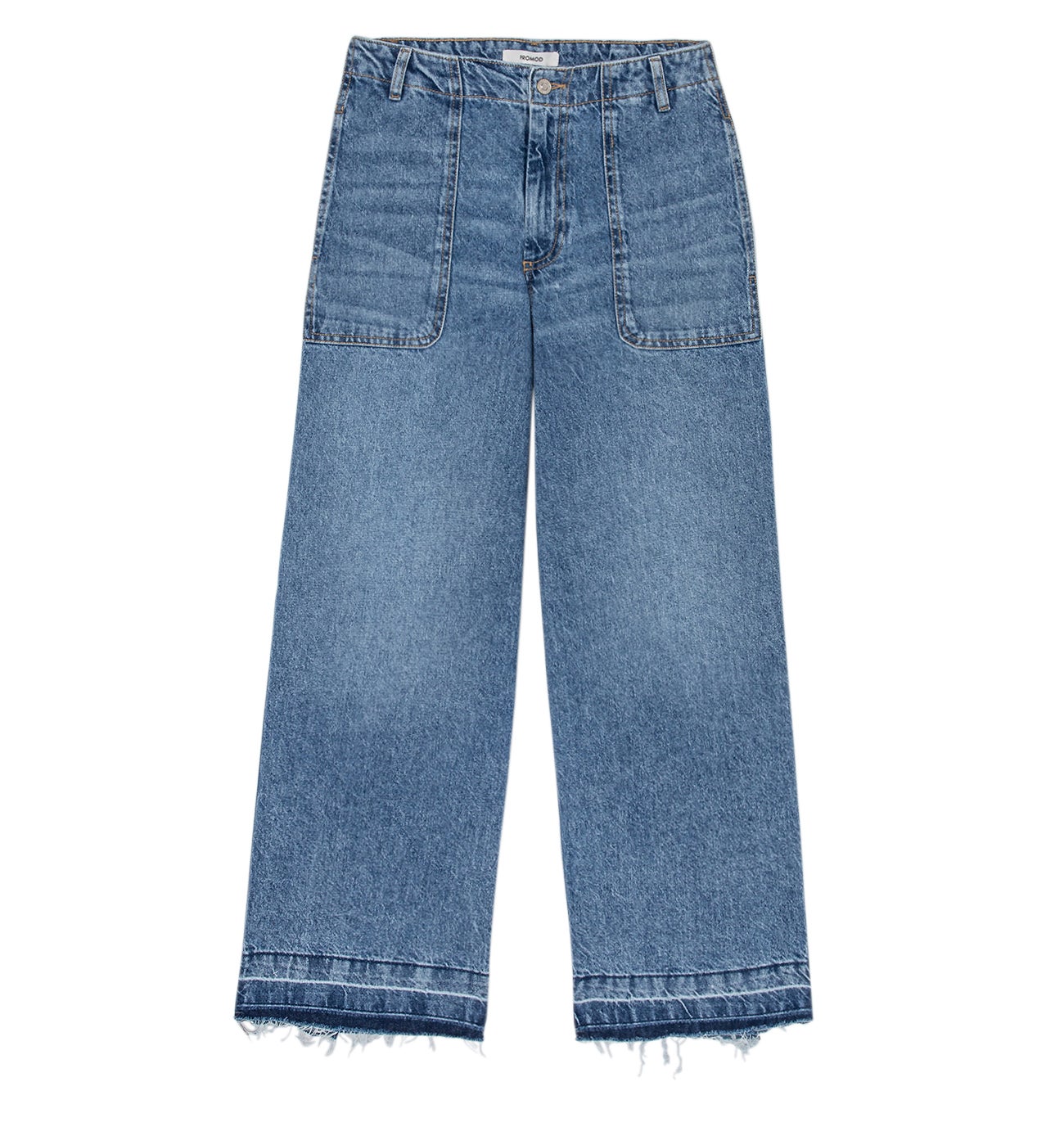 Jean large taille basse Femme - Jean brut