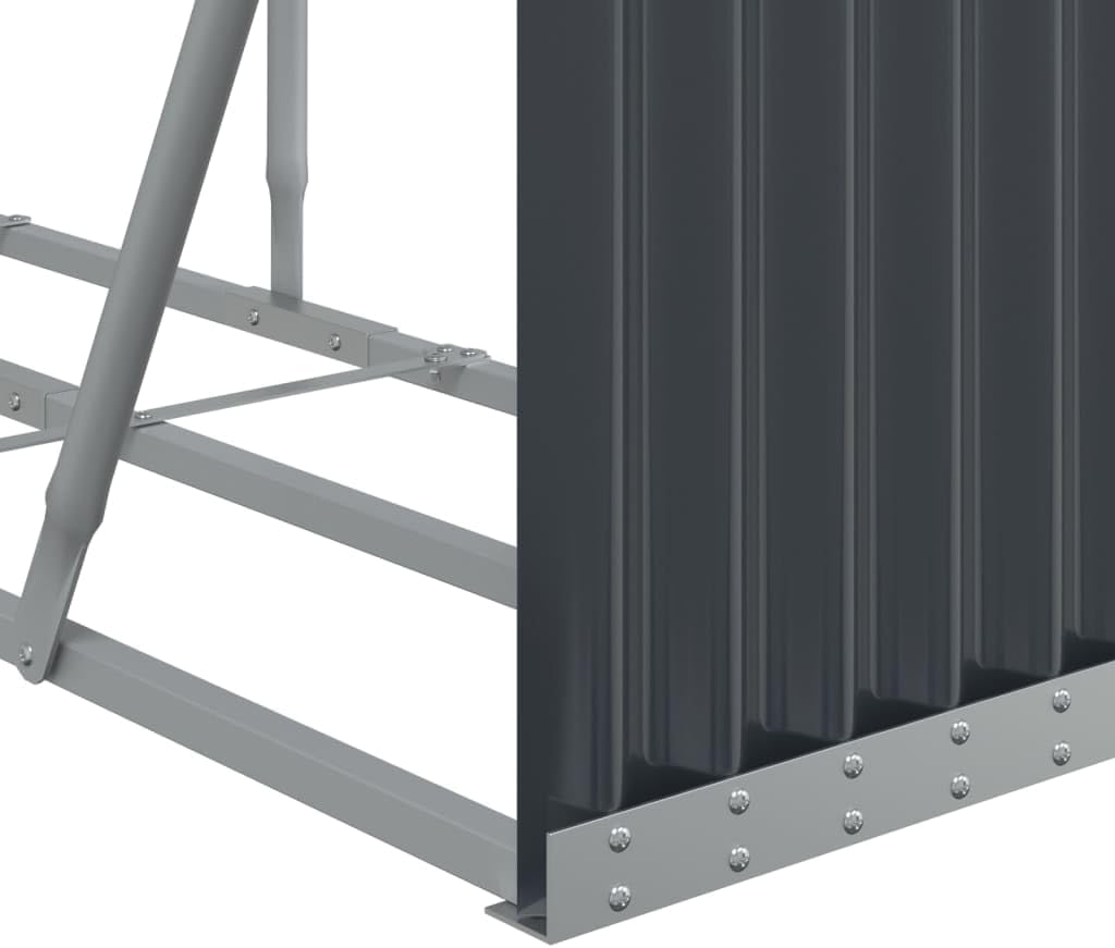 Kangmusi Kaminholzunterstand Anthrazit 300x45x100 cm Verzinkter Stahl, kangmusi364566