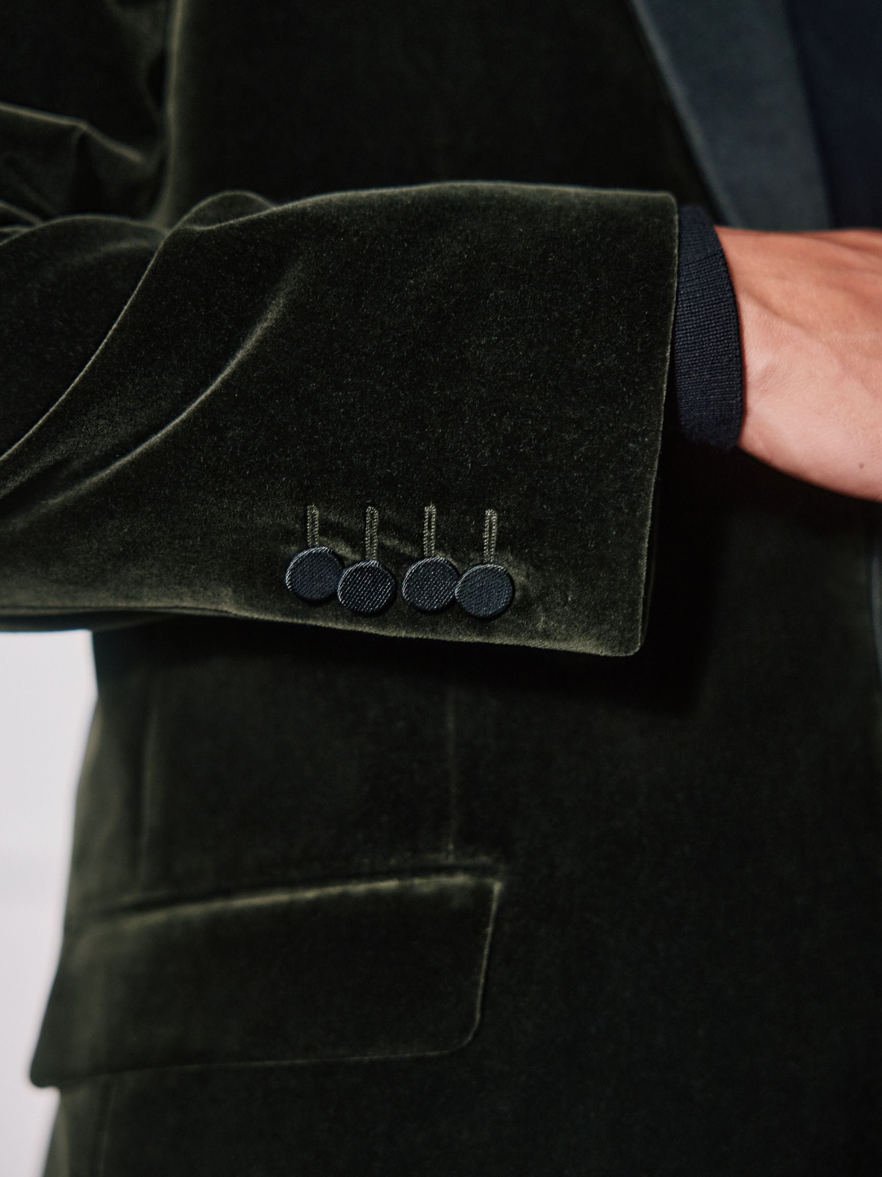 Groen - Normale Pasvorm - Signature Pontoglio Italian Velvet Blazer With Shawl Lapel