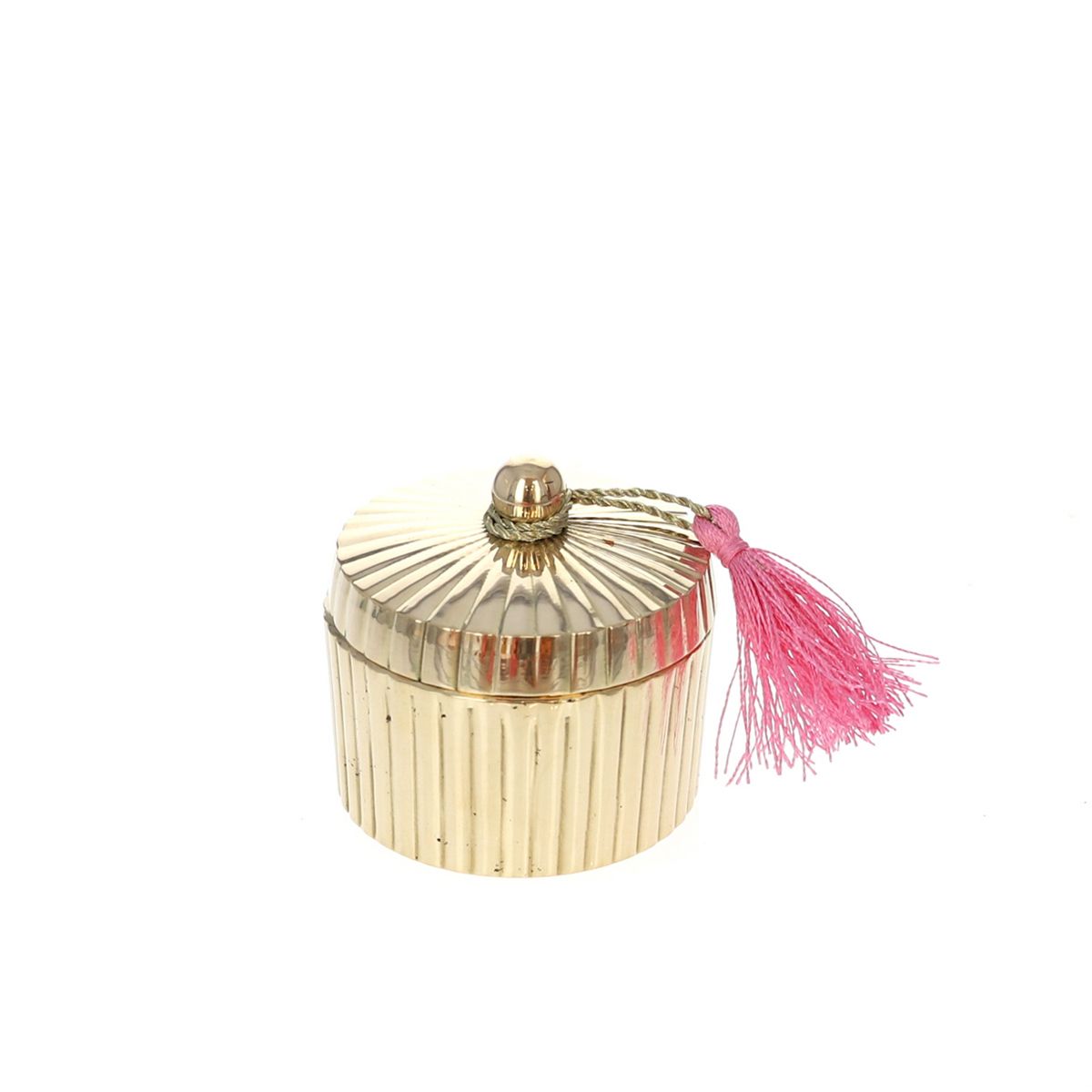 Boite ronde striée doré - Grand modèle Pondie Chérie