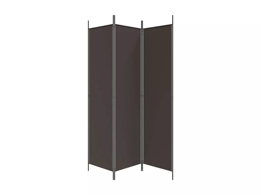 Cloison de séparation 3 panneaux Marron 150x200 cm Tissu