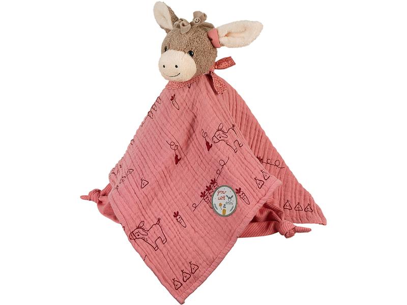 Sterntaler Schmusetuch Esel Emmily Gr. L 35 cm grosses Kuscheltuch aus Musselin und Singlejersey mit Knoten