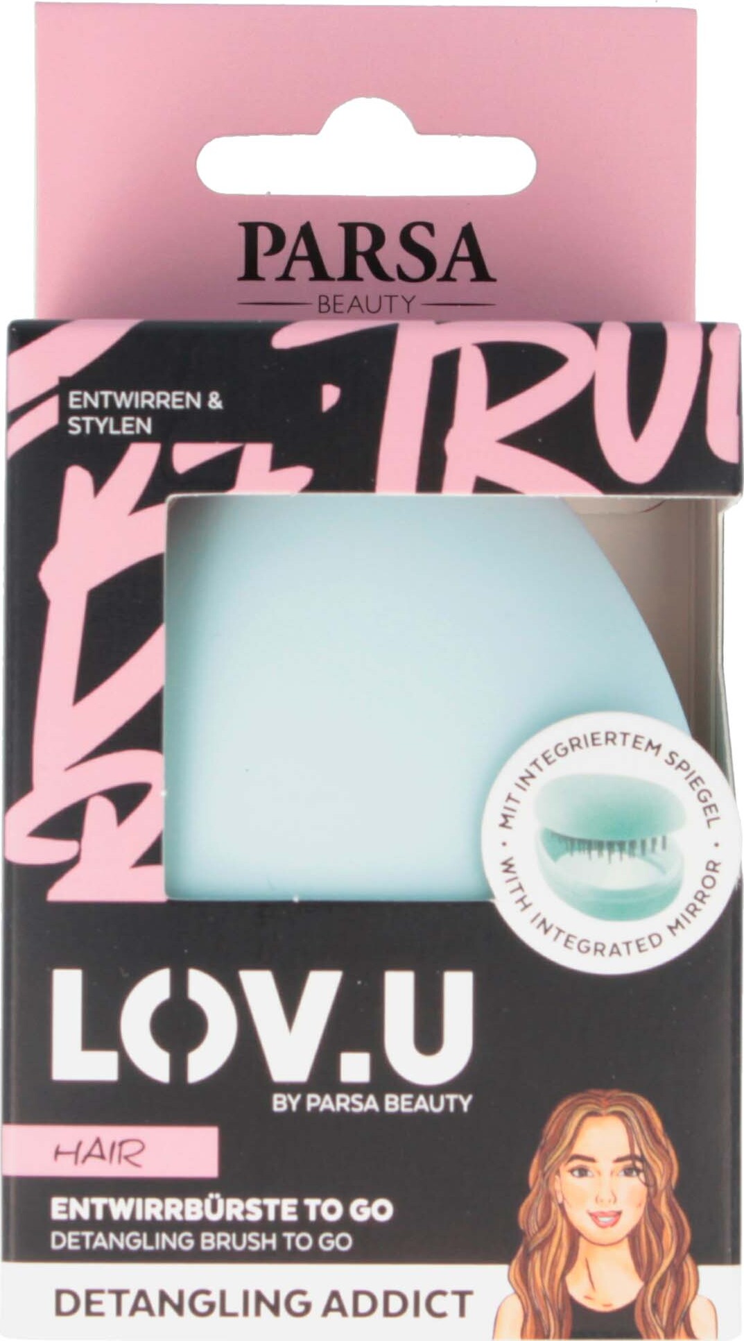 Parsa - Lomme Detangler Børste - Lov.U W&D - Mint