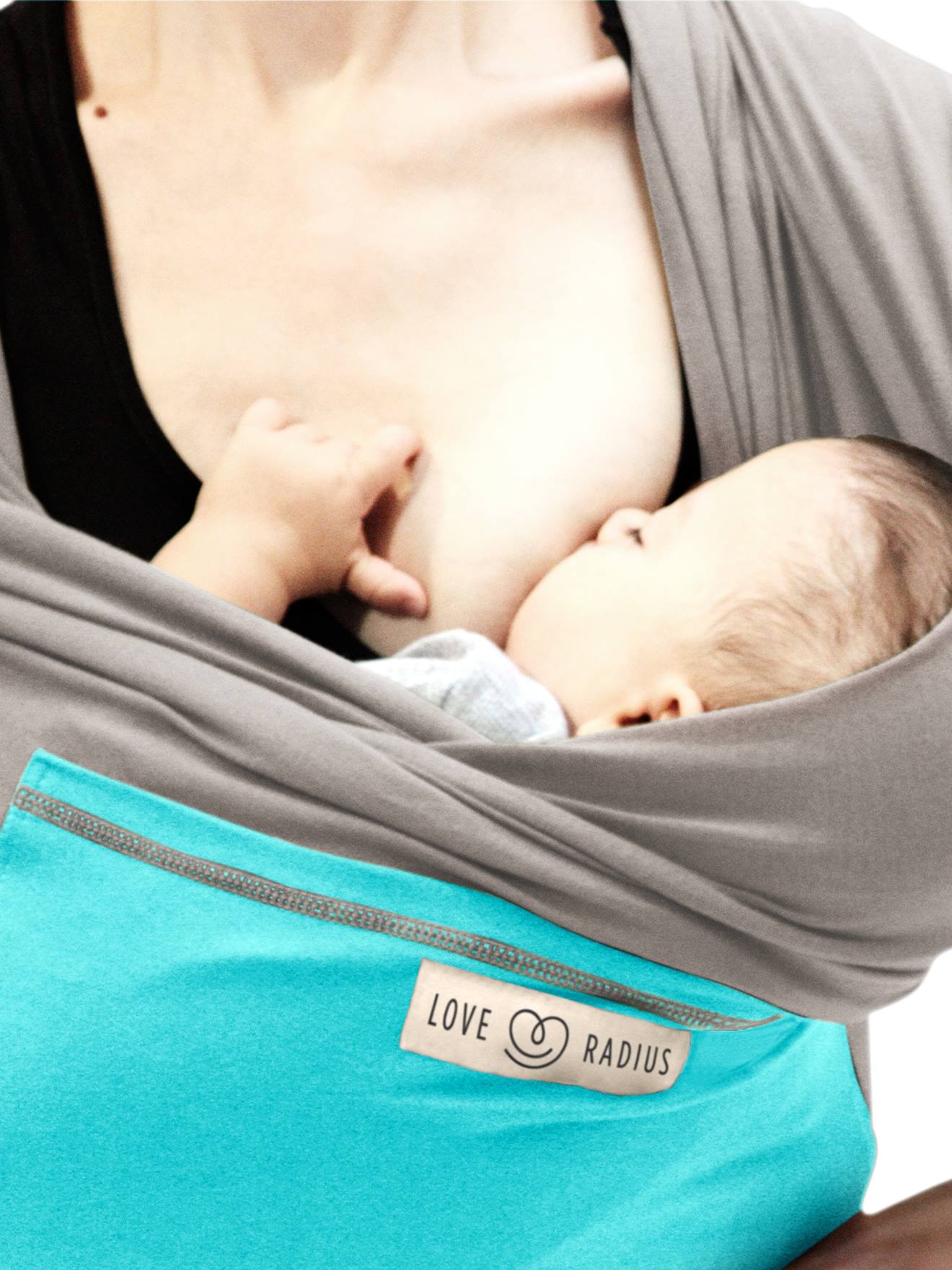 Porta-bebês L'originale LOVE RADIUS by JE PORTE MON BEBE liso cinza escuro