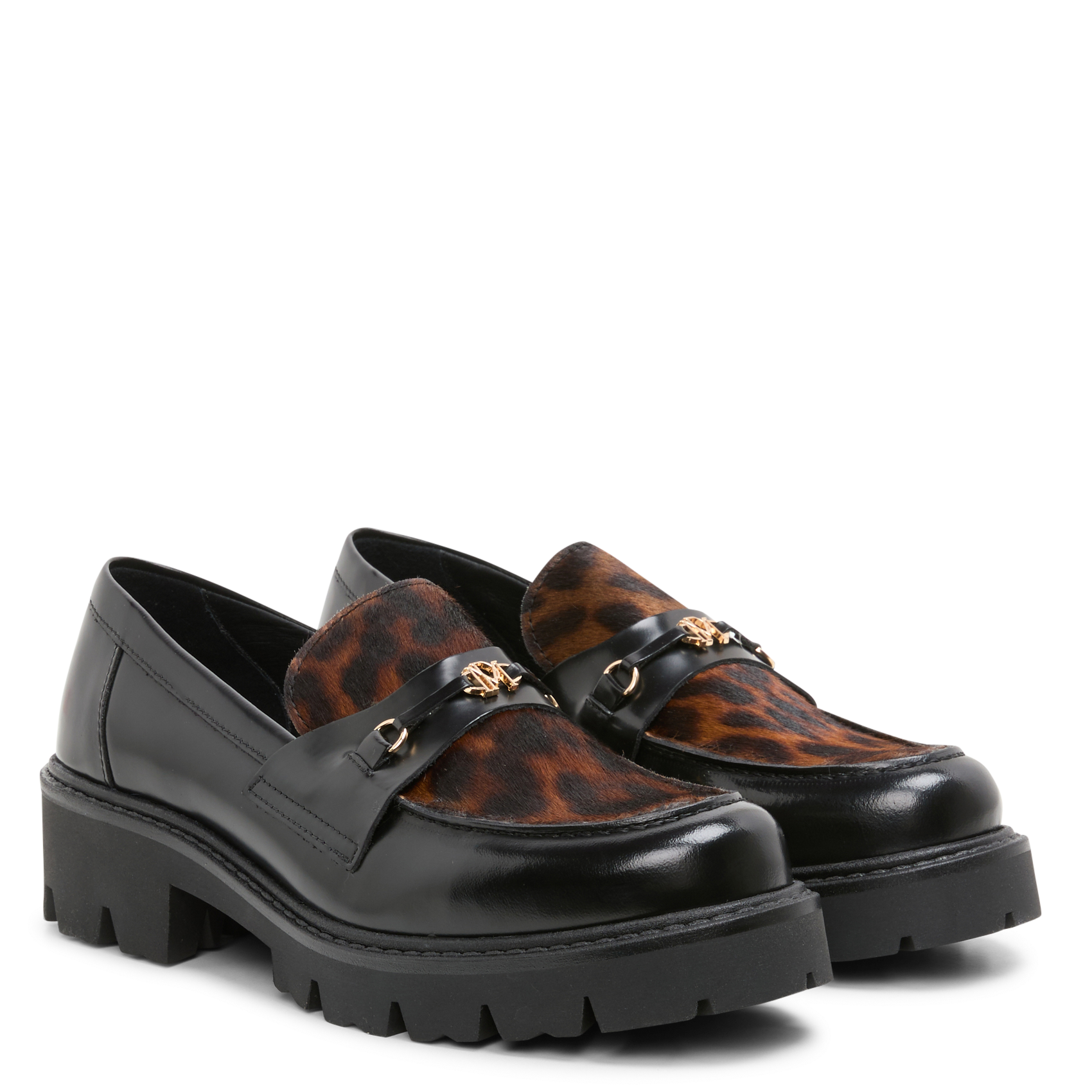 COLAS - Mocassins crantés en cuir léopard | Multicolore