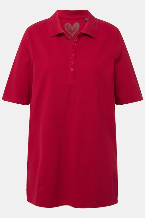 Poloshirt, Piqué, Polokragen, Samt-Knopfleiste, Halbarm