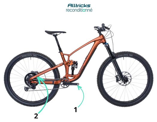 VTT Tout Suspendu Trek Fuel EX 8 Shimano XT 12V 29'' Matte Pennyflake / Orange  - Produit Reconditionné
