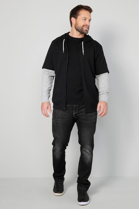 John F. Gee Hoodiejacke, zweifarbiger Langarm, bis 72/74