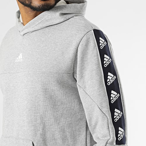 Sweat Capuche A Bandes BL IC6788 Gris Chiné