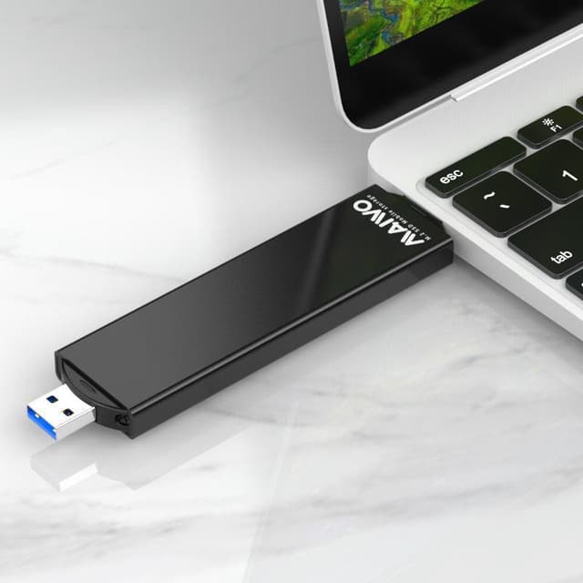 Maiwo K1683L Eksternt kabinet M.2 SATA SSD til USB og USB A B C 5Gbps-Key og Key B & M UASP 2280 2260 2242 2230 Aluminimum