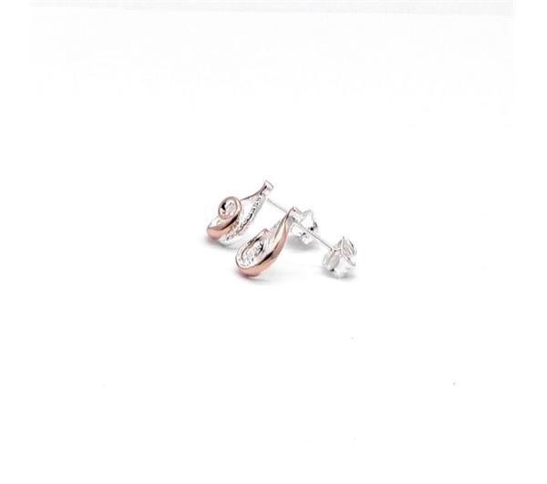 Unique And Co Ladies Unique And Co Sterling,Rose Gold,CZ Earrings