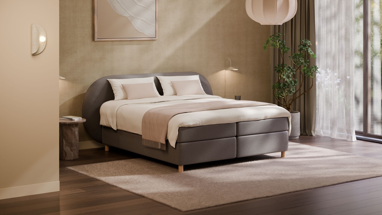Boxspring Flow - Wool look dark grey