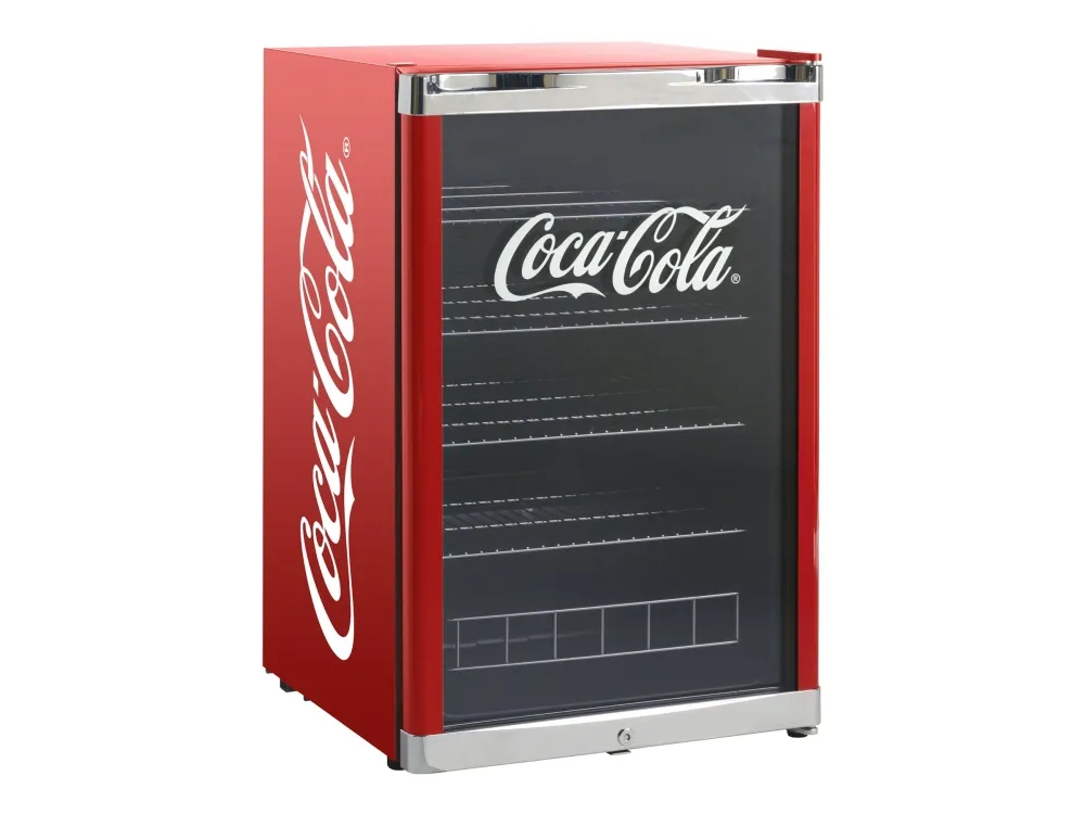 Scandomestic Coca-Cola Highcube GDE - Svaleskab til drikkevarer - bredde: 54 cm - dybde: 54.8 cm - højde: 84 cm - 115 liter - Klasse E - rød