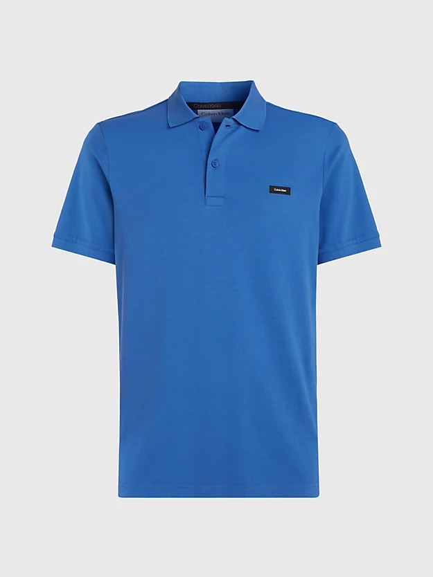Camisa polo de corte justo com gola elástica em piqué