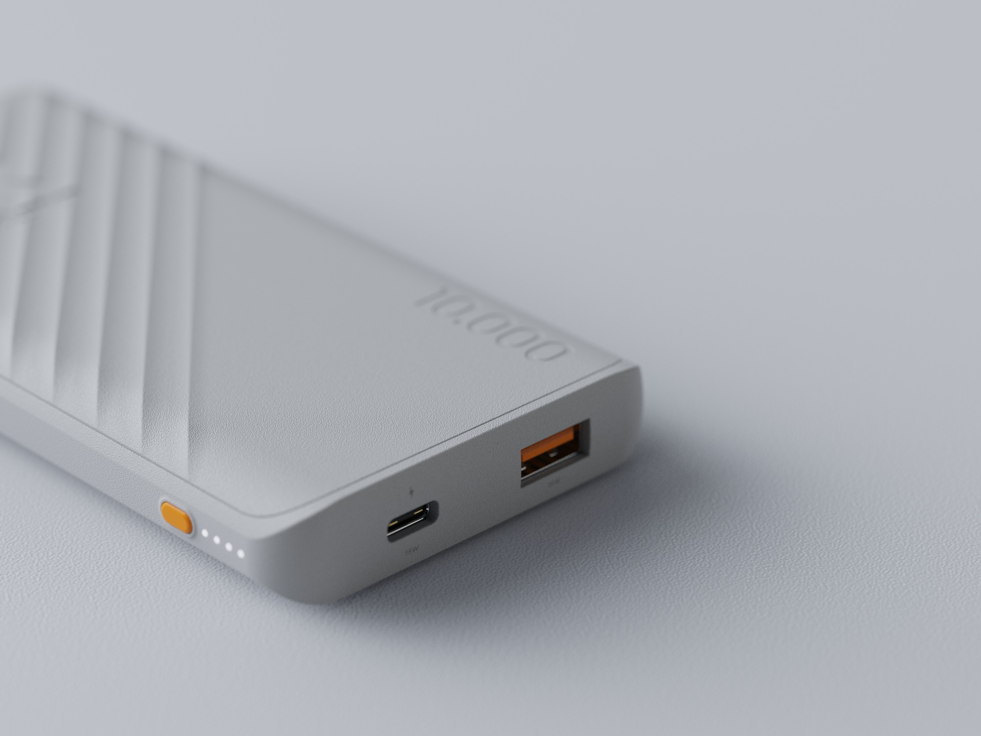 (15W) 10000mAh Go2 Series USB C / USB A Powerbank Fast Charge Ladegerät (XG2100) - Ash White