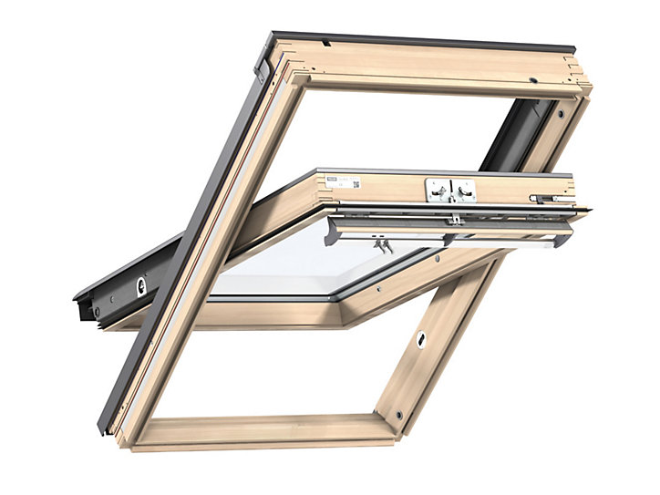 Fenêtre de toit à rotation VELUX Standard Clearfinish - bois/pin L. 134 x H. 140 cm (GGL 3054 UK08)
