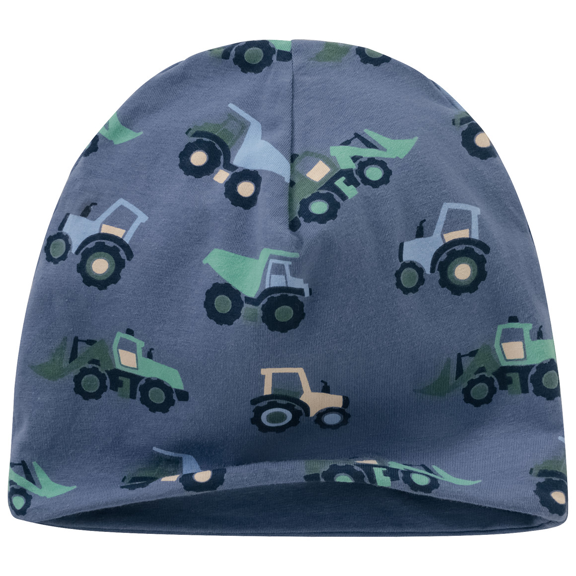Topomini Baby Mütze mit Fahrzeug-Motiven blau