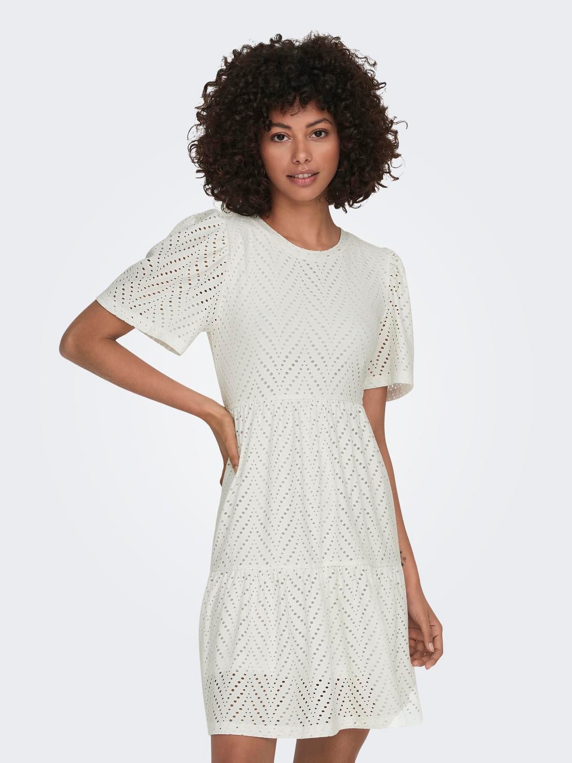JDYCARLA Kurzes Kleid Cloud Dancer