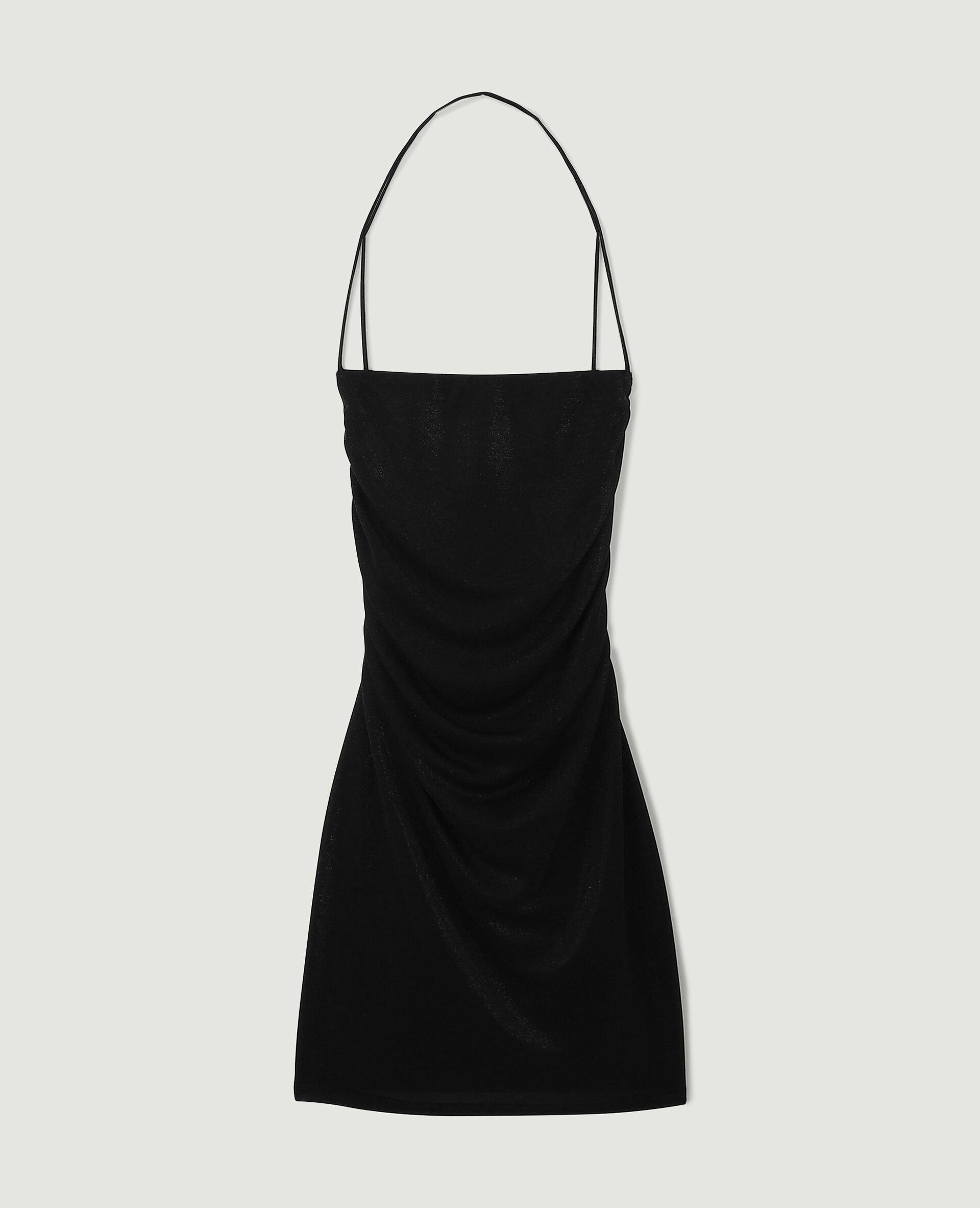 Robe courte dos-nu avec lurex - Noir