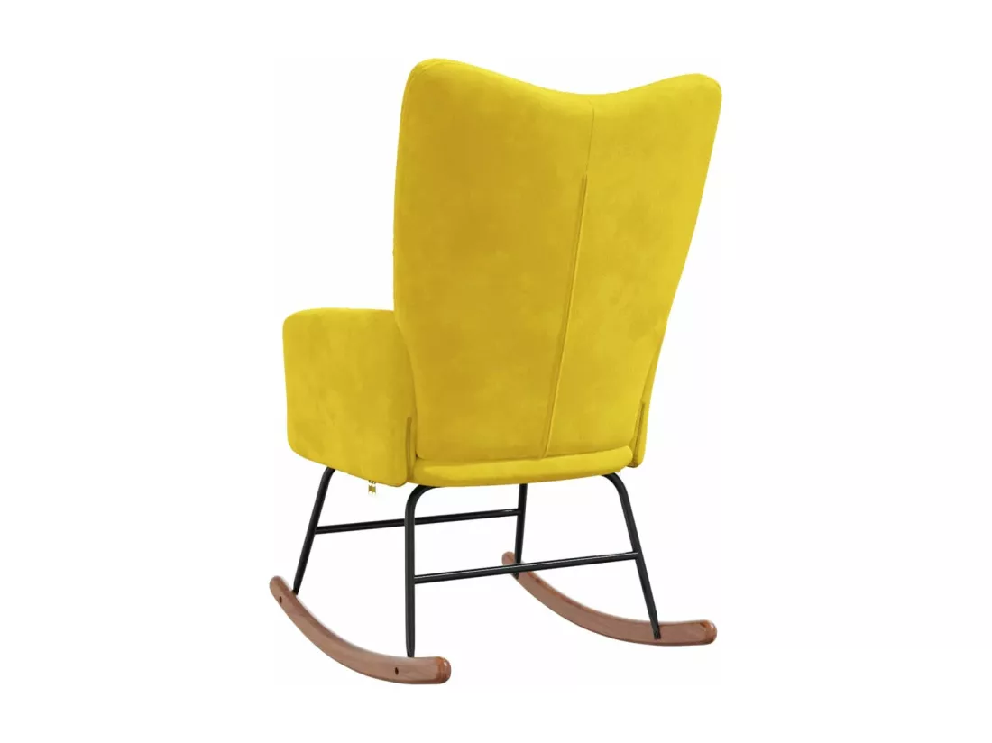Chaise à bascule Jaune moutarde Velours