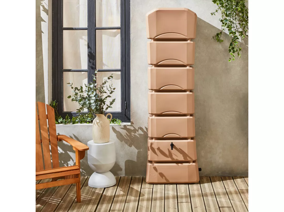 Récupérateur d'eau mural 300L Monteynard avec kit raccord chéneau inclus