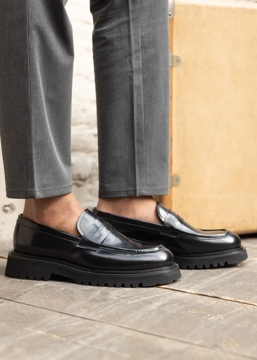 MOCASSIN TESEO CUIR NOIR