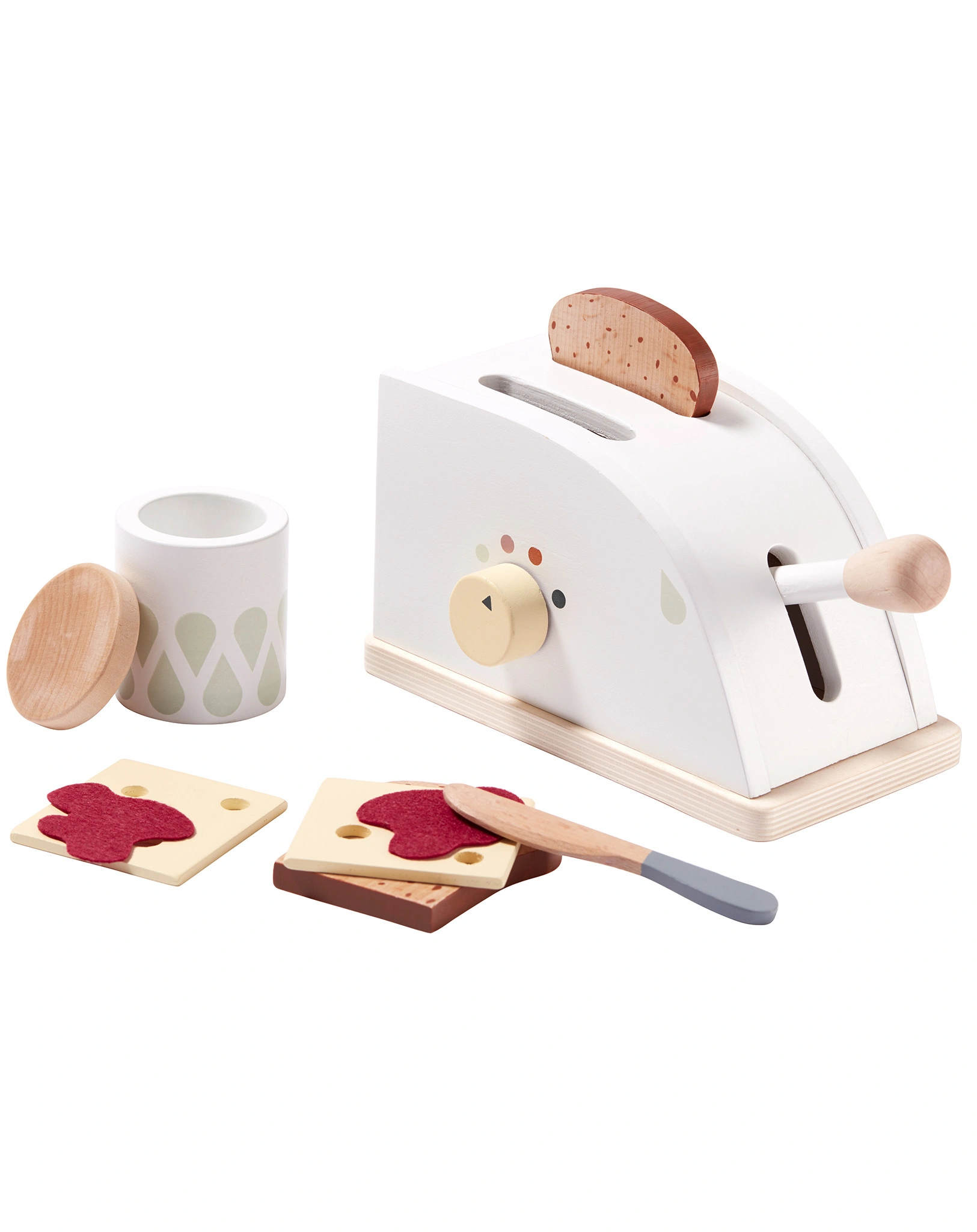 Spiel-Toaster NATURAL 10-teilig in weiß/natur