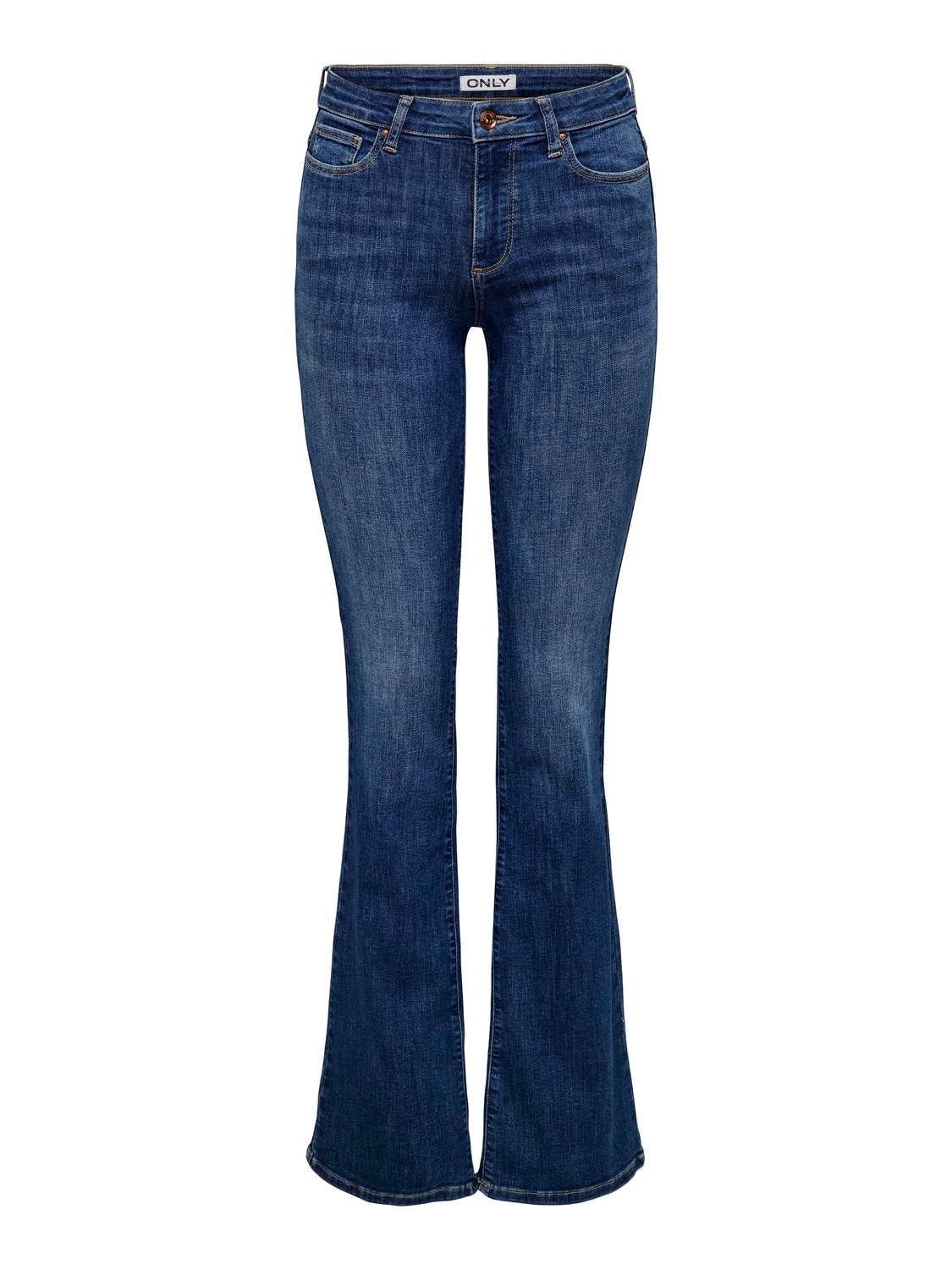 ONLANN Mittlere Taille Ausgestellt Jeans Dark Blue Denim