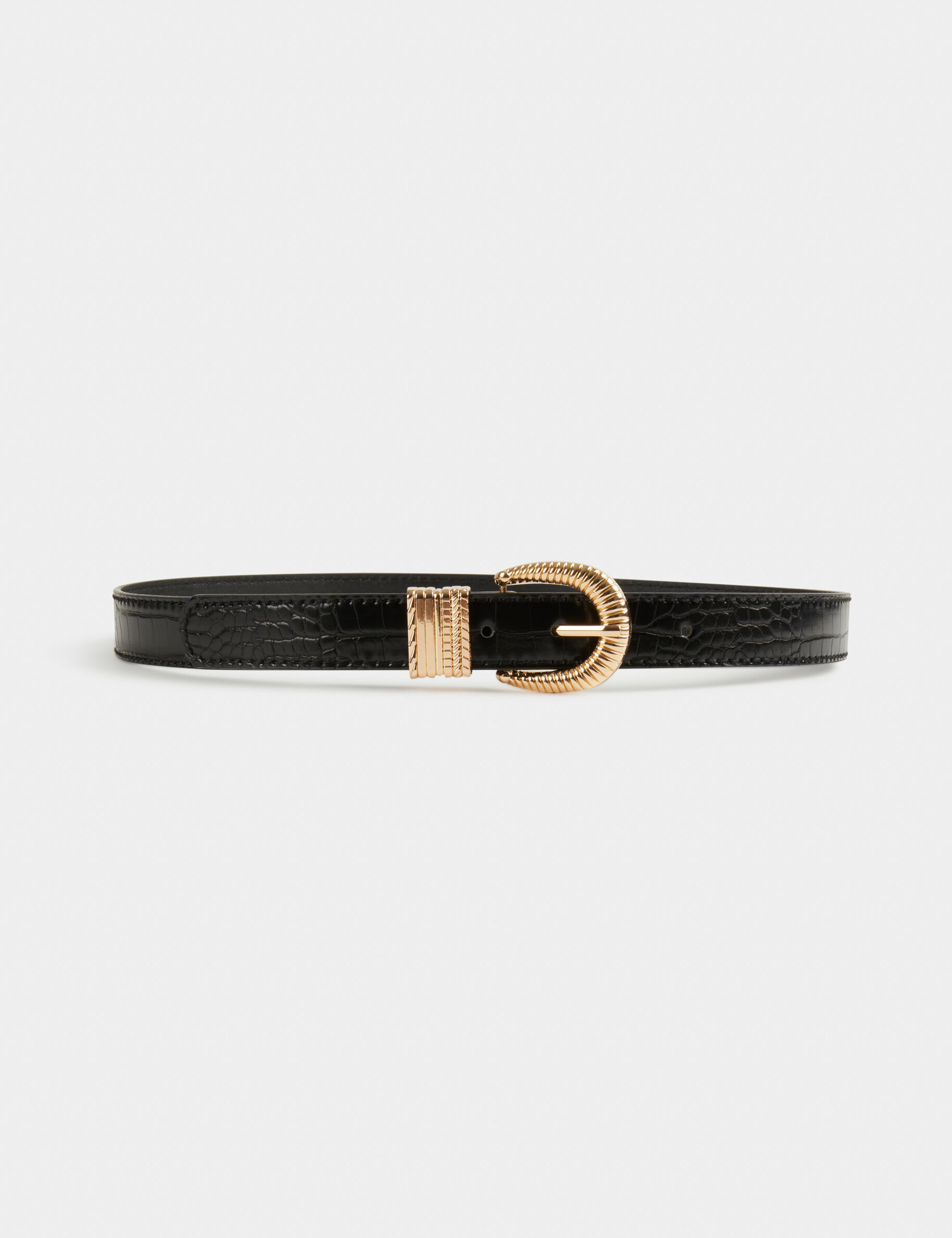 Ceinture aspect croco noir femme - noir
