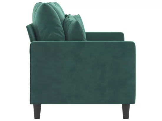 Canapé à 2 places Vert foncé 120 cm Velours