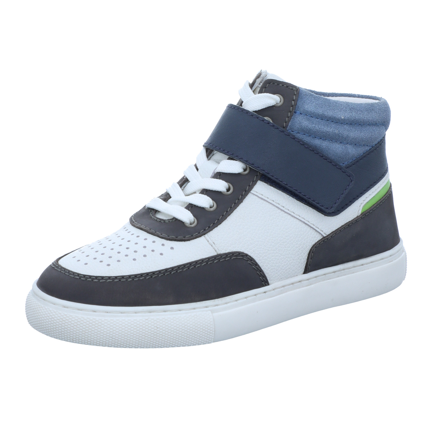 Jela Kinder-Jungen-Stiefelette Detroit Weiß-Grau-Blau-Grün