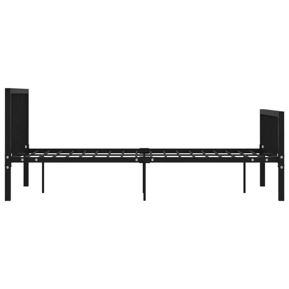 vidaXL - Bed frame met hoofdeinde en lattenbodem - Zwart - Metaal - 120x200 cm