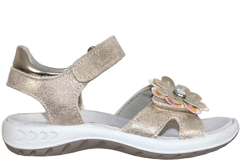 IMAC SANDAL I GULD PLATIN  MED BLOMST