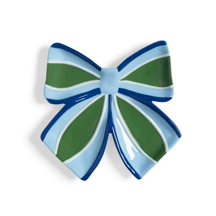 &klevering - Ribbon Dekoschale, 22 x 22 cm, blau / grün