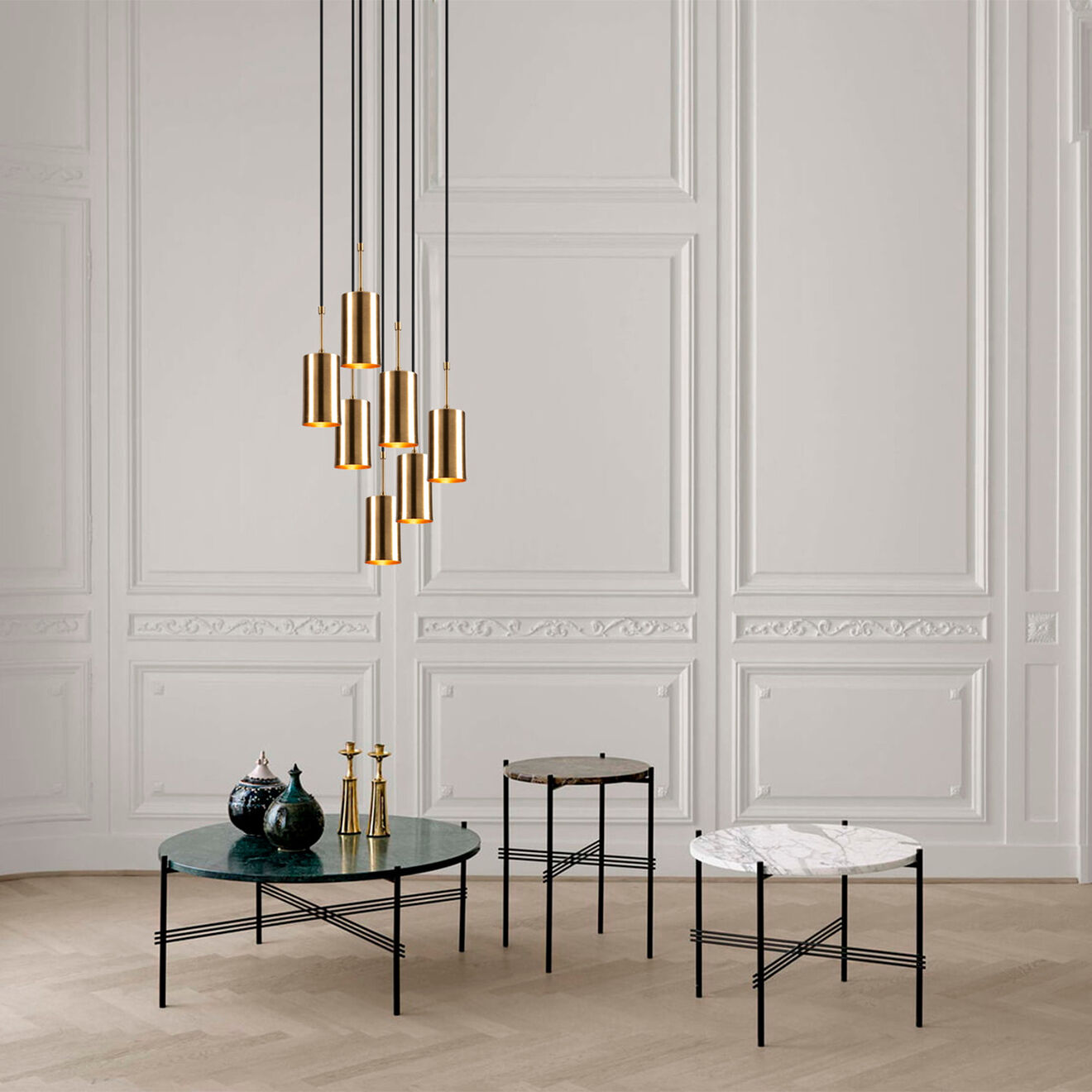 Opviq Suspension Kem noir/doré - 43x120 cm