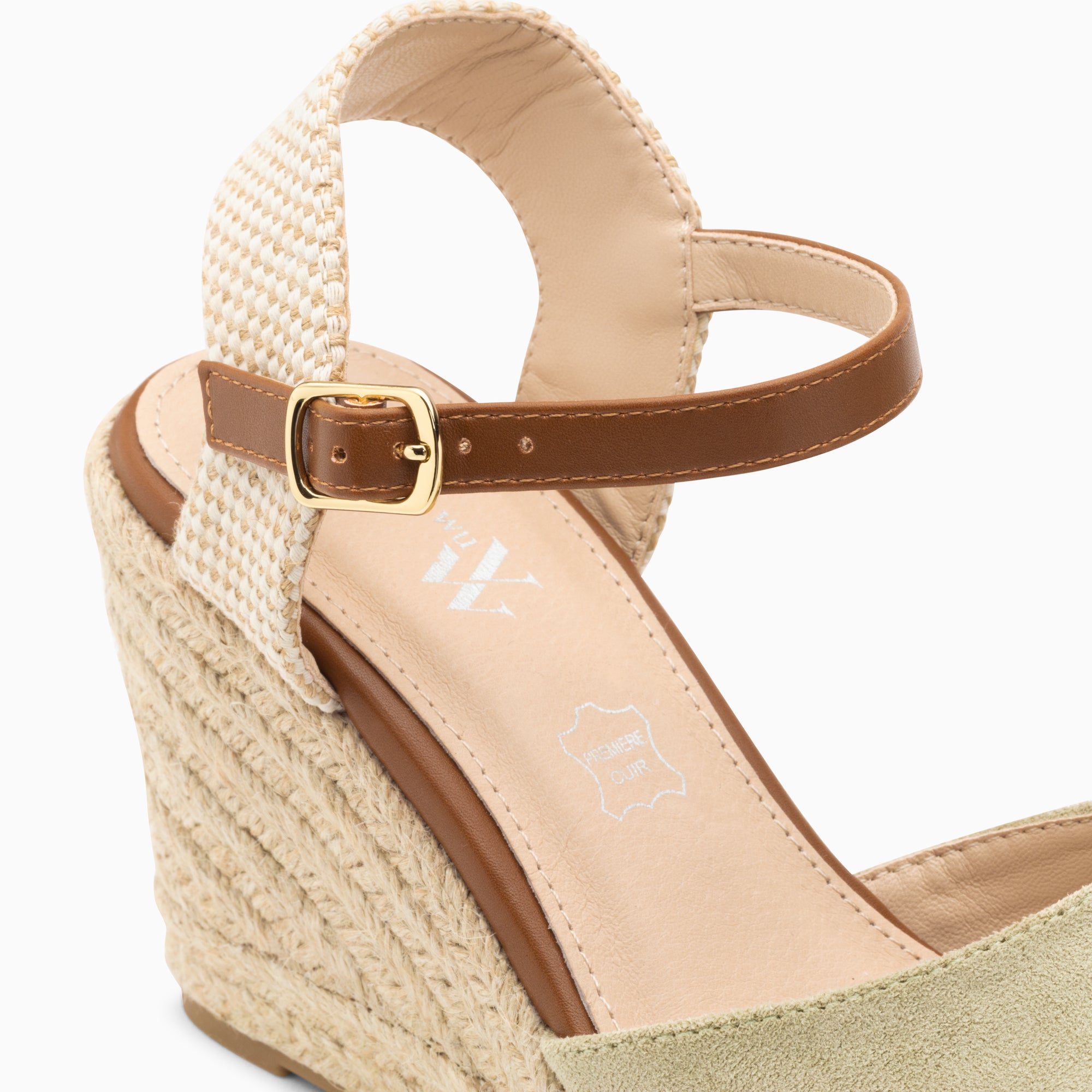 Sandales à talon, Compensées-Sandales compensées Mariana vert pastel