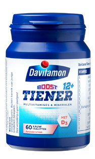Davitamon Multi Boost 12  Kauwtabletten Aardbei 60KTB