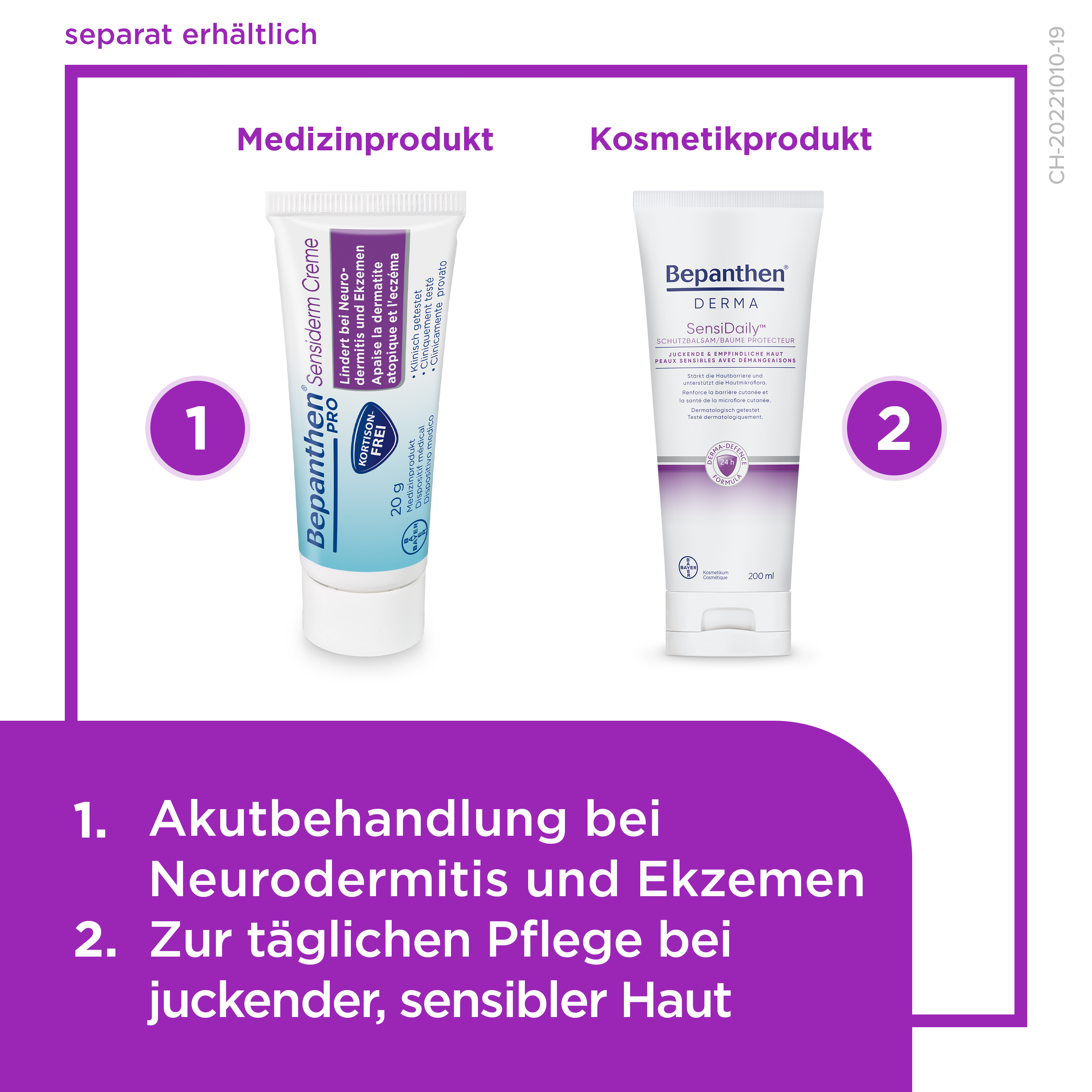 BEPANTHEN Pro Sensiderm Creme, gegen Juckreiz bei Neurodermitis<br>20 g, Tube, Creme