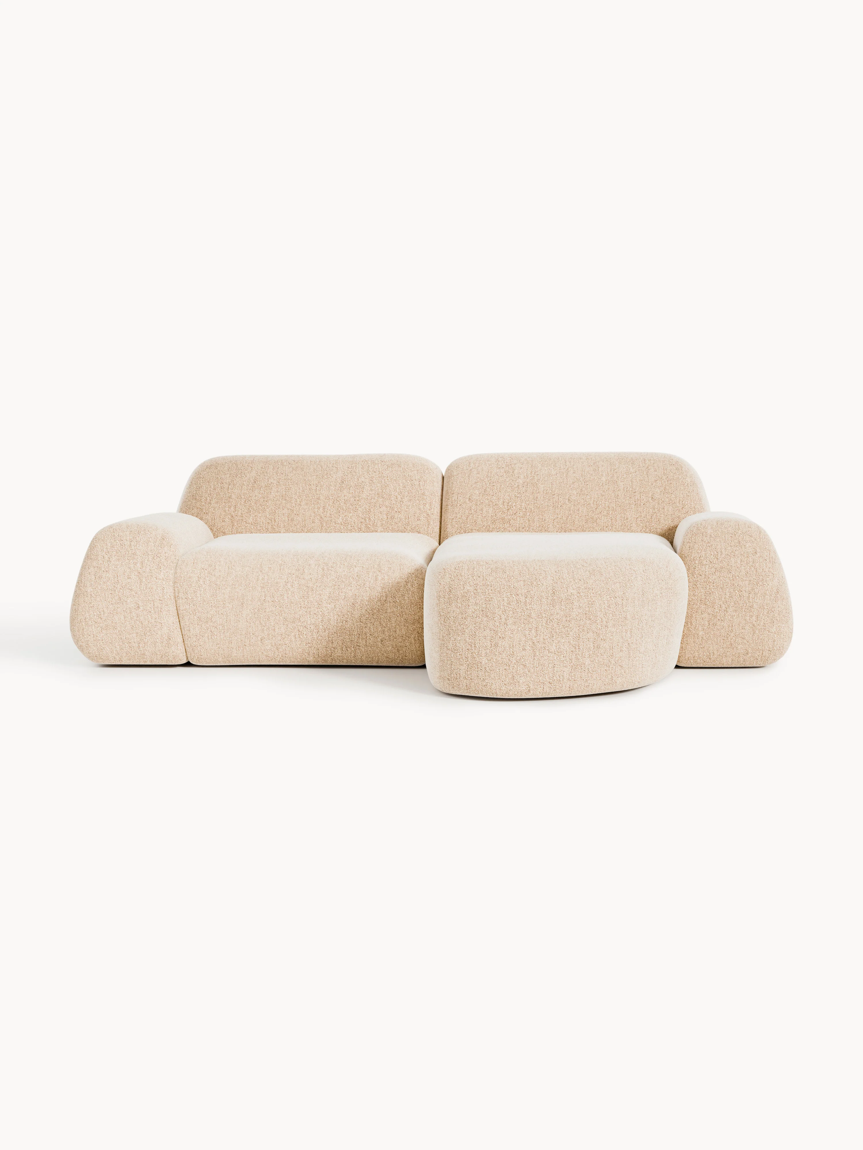 Modulaire bouclé hoekbank Wolke (3-zits)