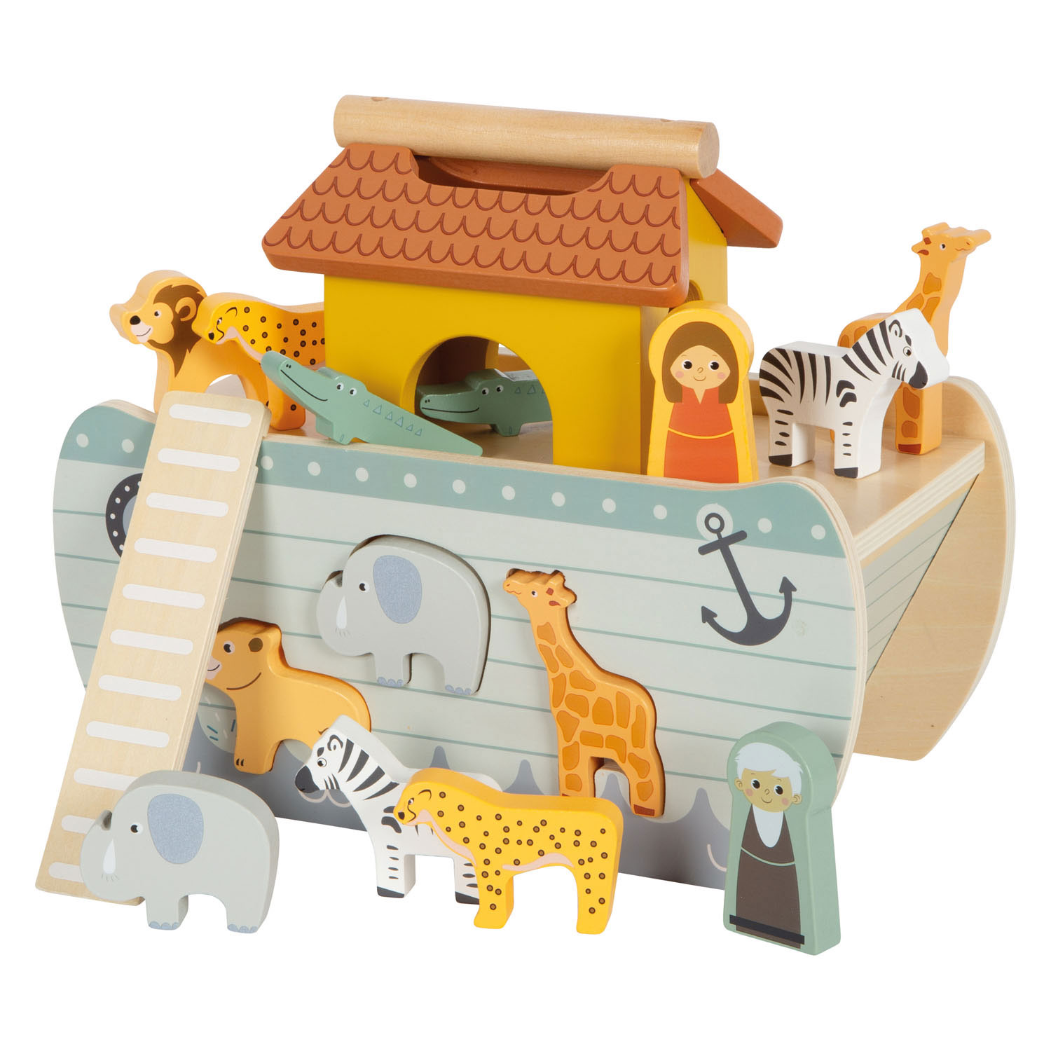 Small Foot - Houten Vormenstoof Ark van Noach Safari, 15dlg.
