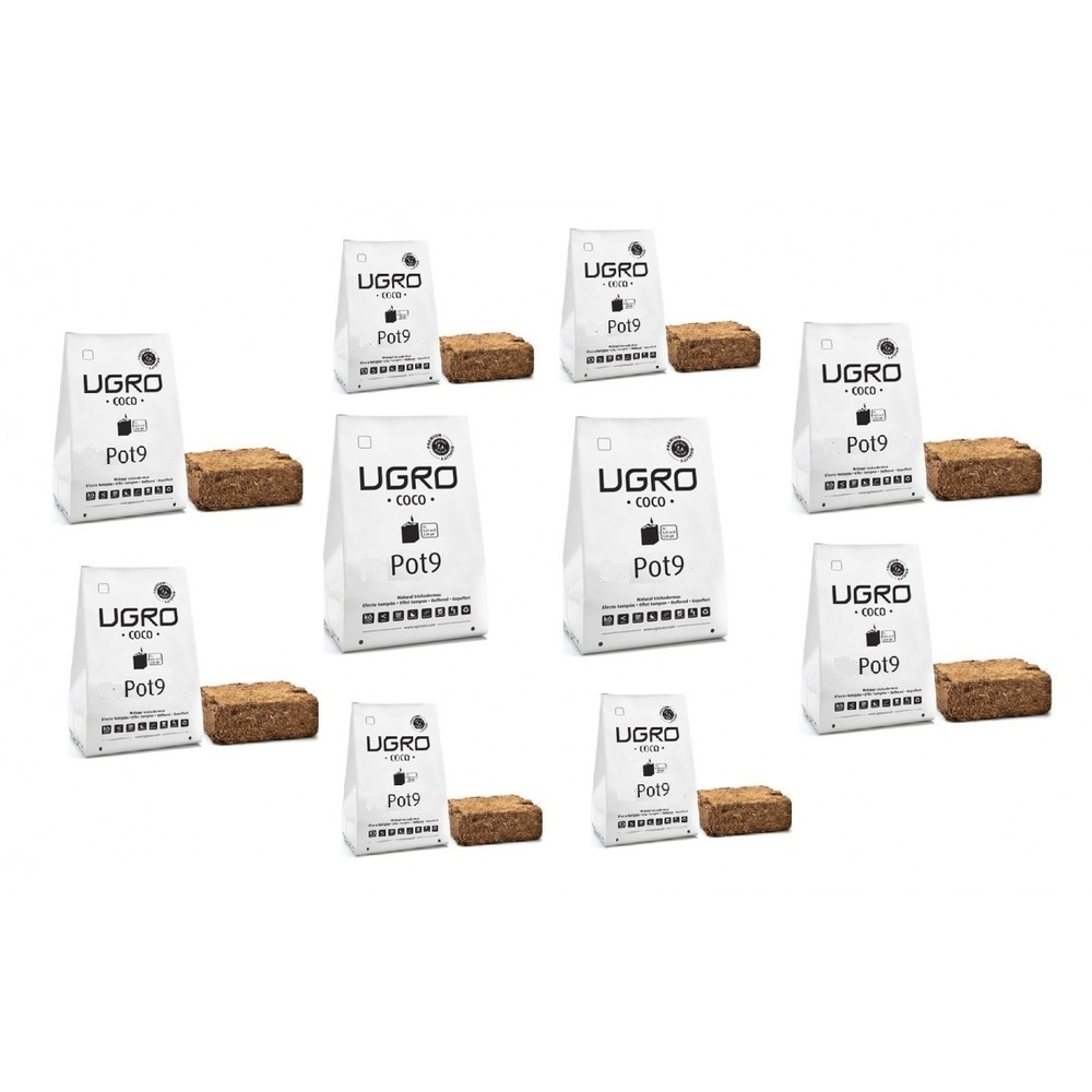 Lot de 10 pots ugro coco 9 litres