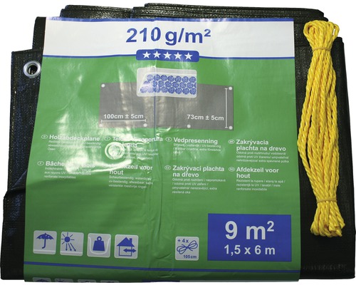 Houten zeildoek 210 gr/m² groen 1,5 x 6 m