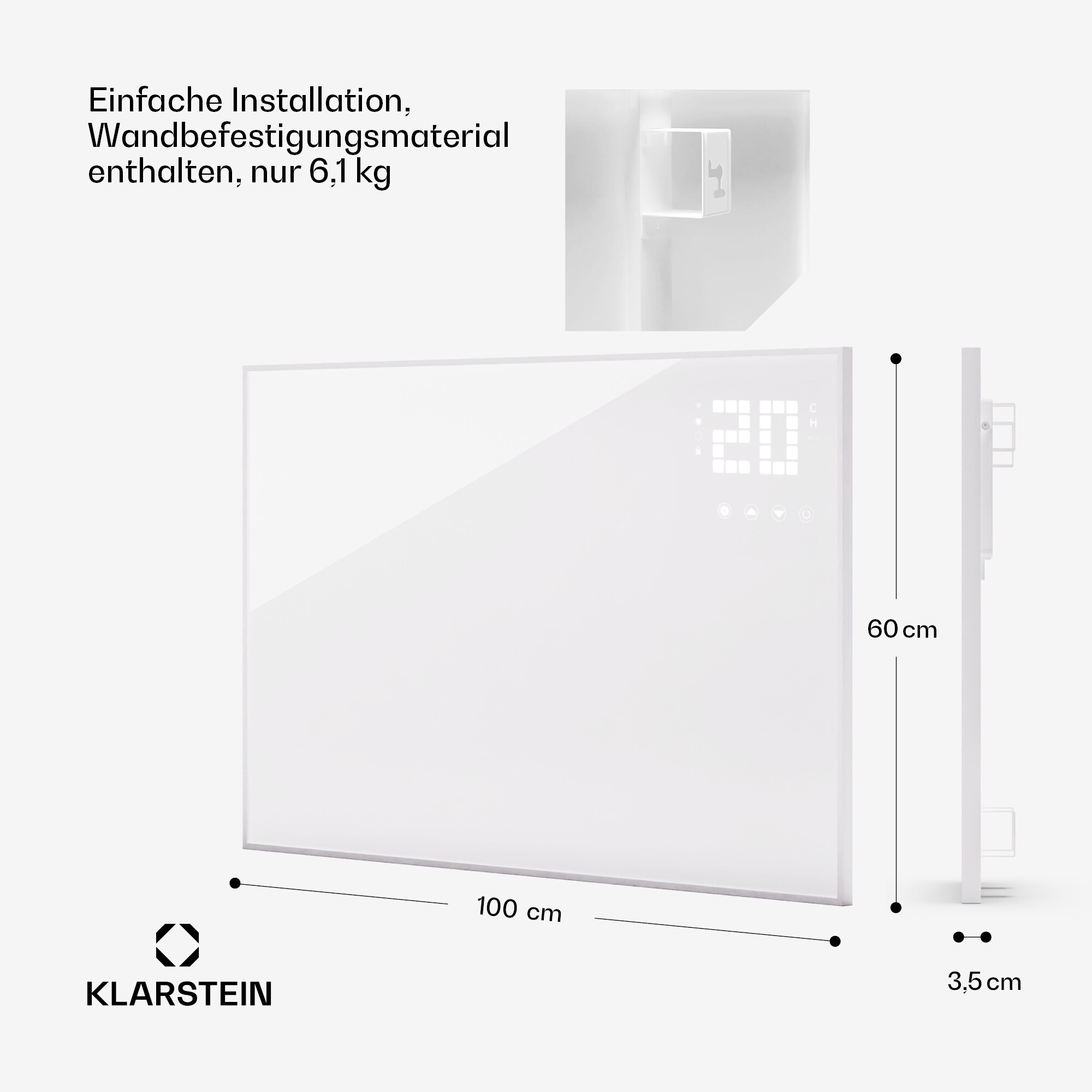 Wonderwall Smart Bornholm Infrarotheizung 110x65cm App 600W
