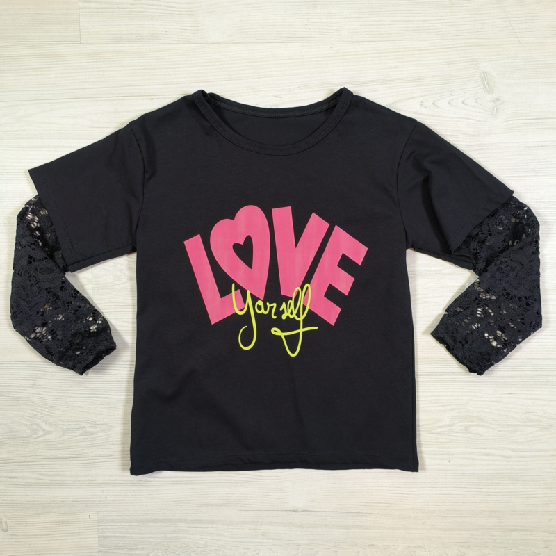 Love yourself top - zwart