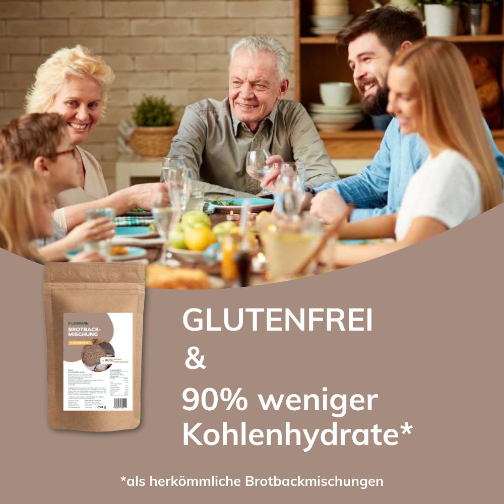 Laibmann's kohlenhydratreduzierte & glutenfreie Brotbackmischung